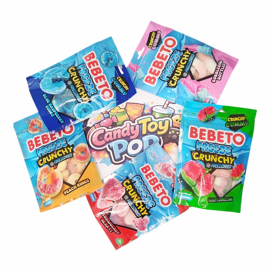🍓 Bebeto Freeze Crunchy Strawberry Hearts – Bonbons Lyophilisés Croquants