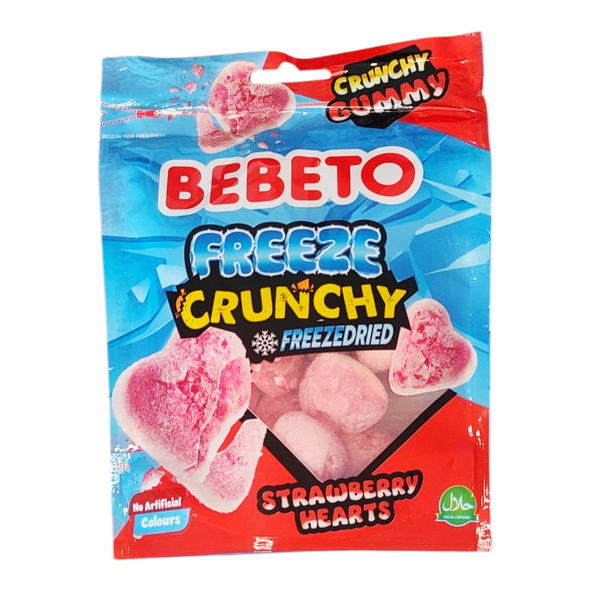 🍓 Bebeto Freeze Crunchy Strawberry Hearts – Bonbons Lyophilisés Croquants