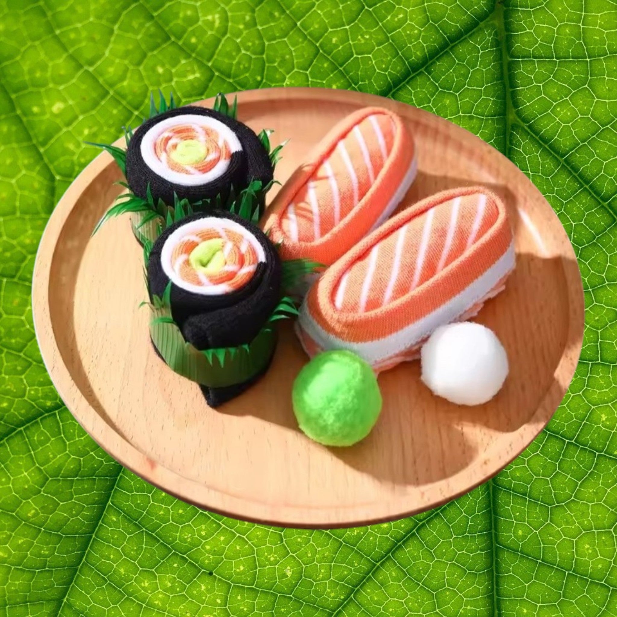 Chaussettes Fantaisie Présentées en Forme de Sushi