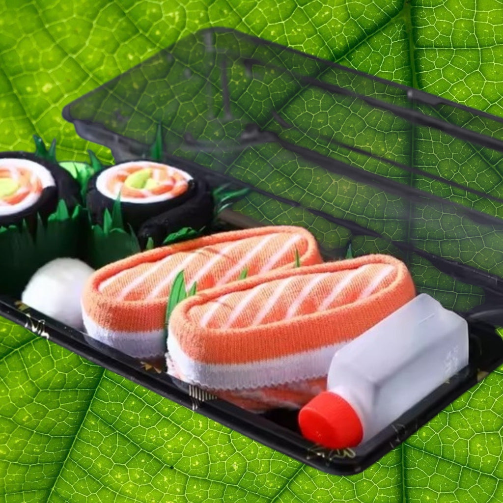 Chaussettes Fantaisie Présentées en Forme de Sushi