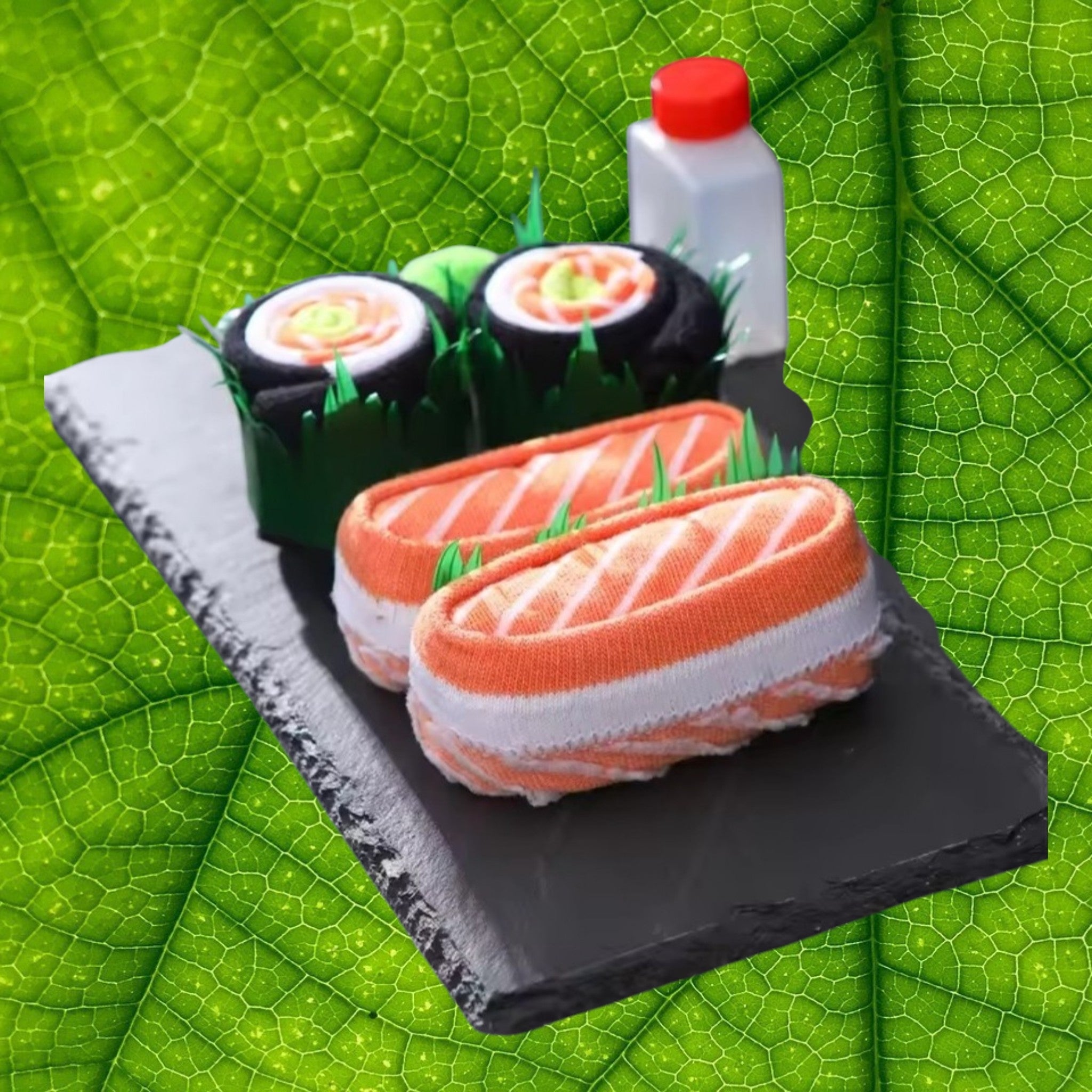 Chaussettes Fantaisie Présentées en Forme de Sushi