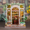 Book Nook DIY Green Life Bookshop – Librairie Miniature à Construire – Kit Maquette 3D Bois LED – Décor Étagère