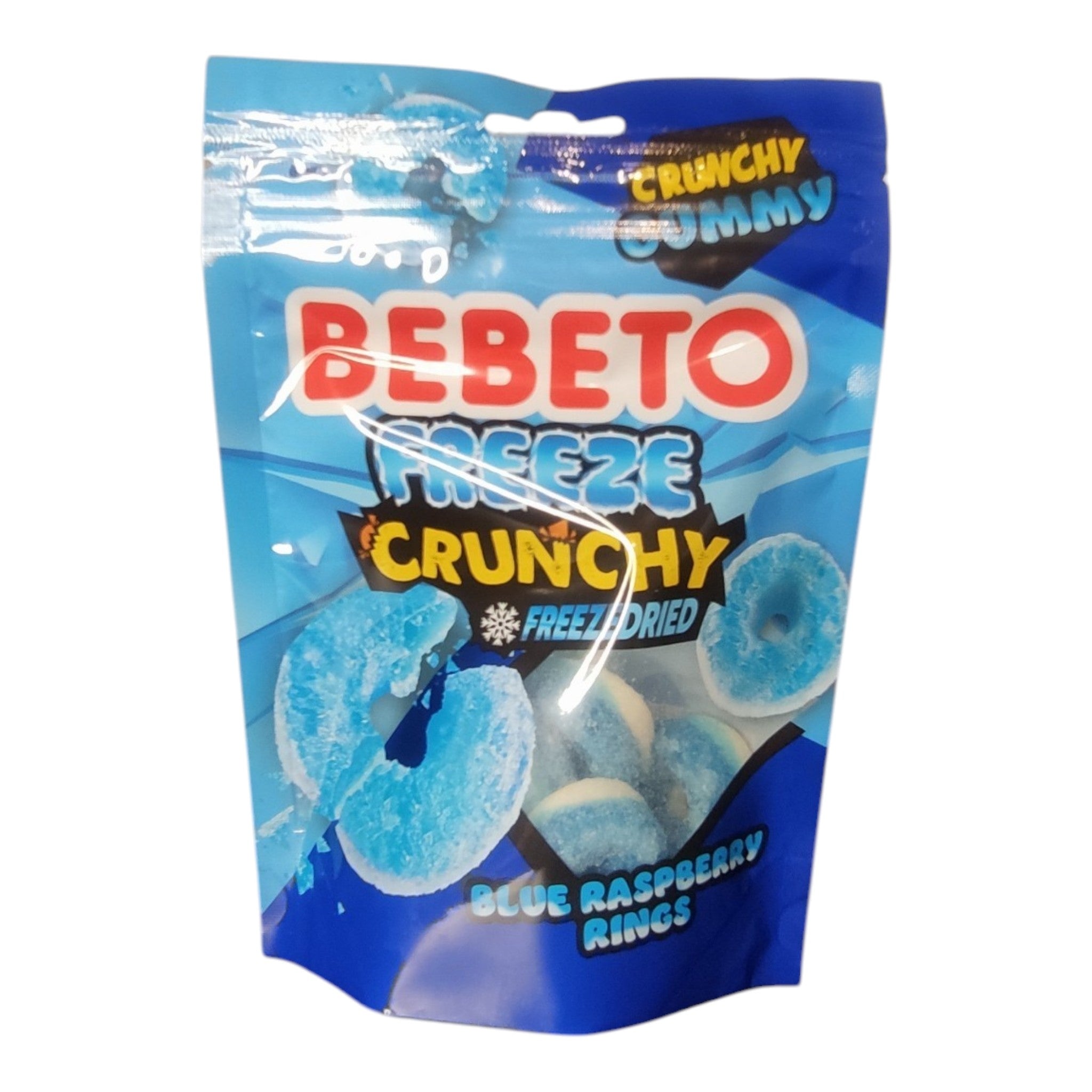 Bebeto Freeze Crunchy Blue Raspberry Rings – Bonbons Lyophilisés Croquants