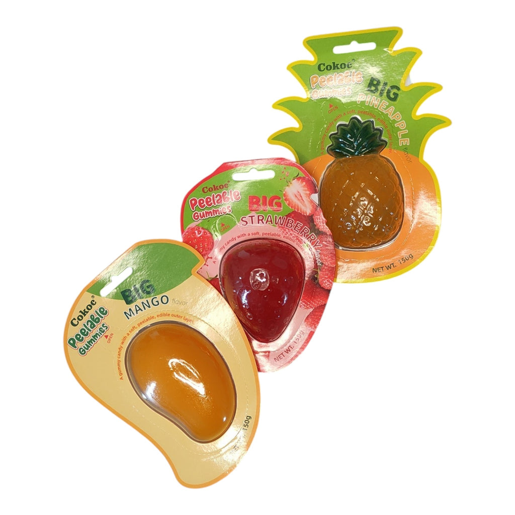 Cococ Peelable Gummies Strawberry 150g – Bonbons Gélifiés à Peler Saveur Fraise