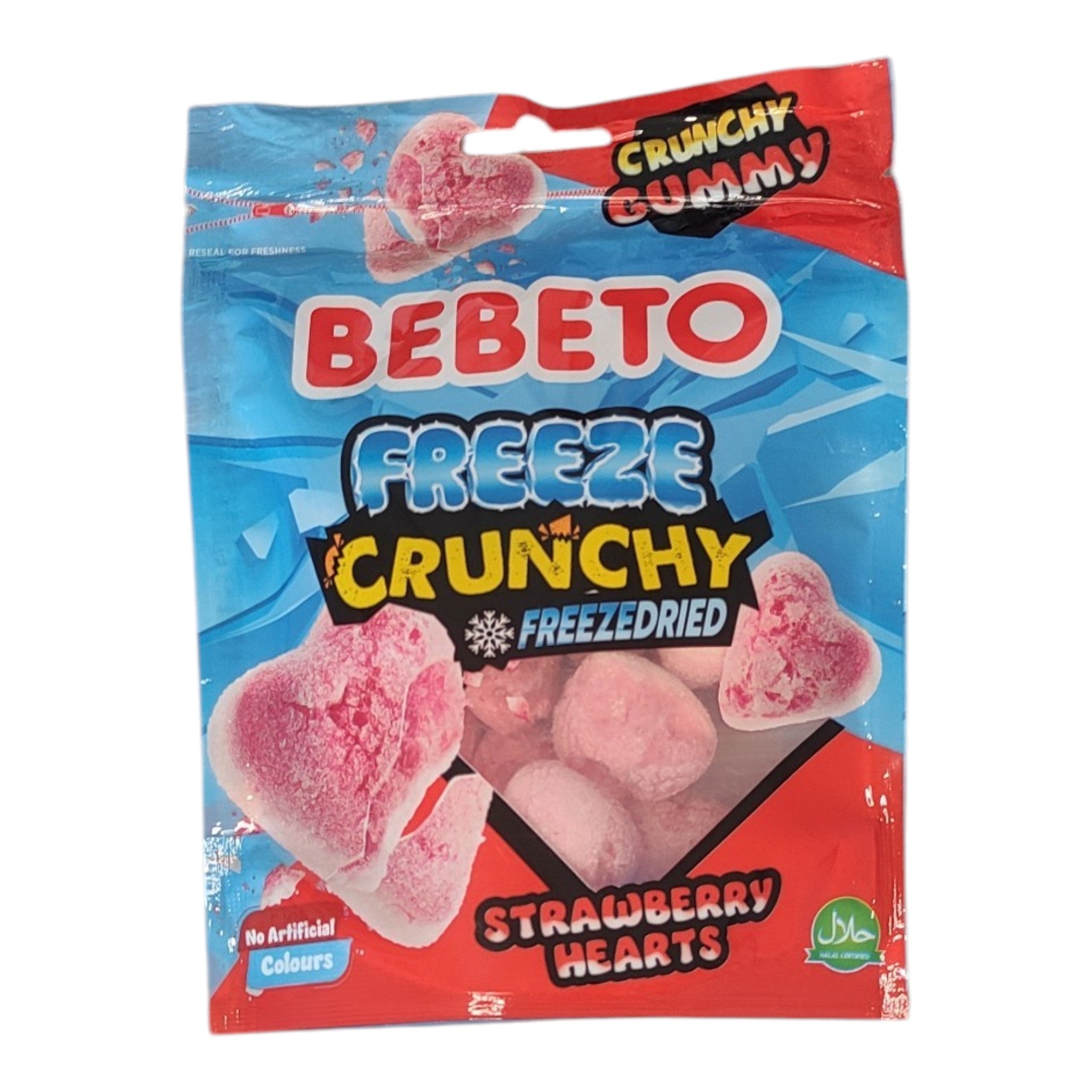 🍓 Bebeto Freeze Crunchy Strawberry Hearts – Bonbons Lyophilisés Croquants