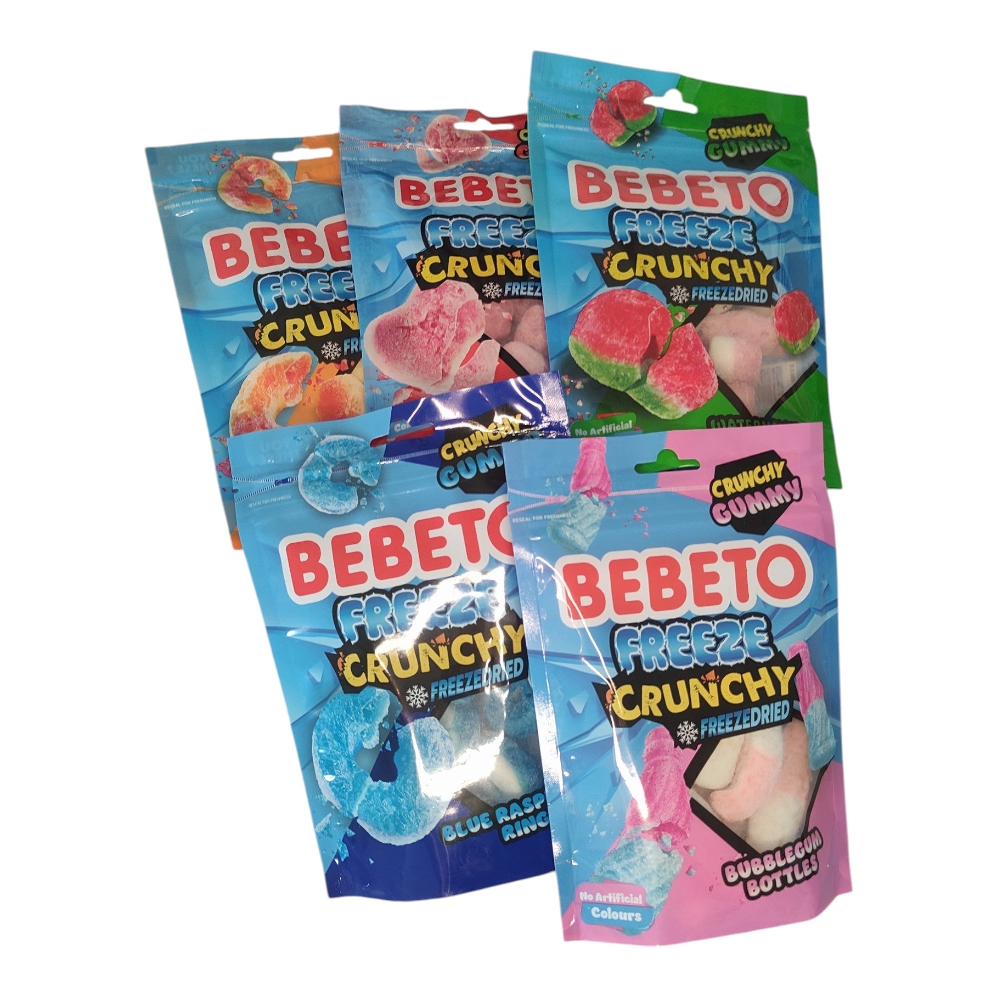 Bebeto Freeze Crunchy Blue Raspberry Rings – Bonbons Lyophilisés Croquants
