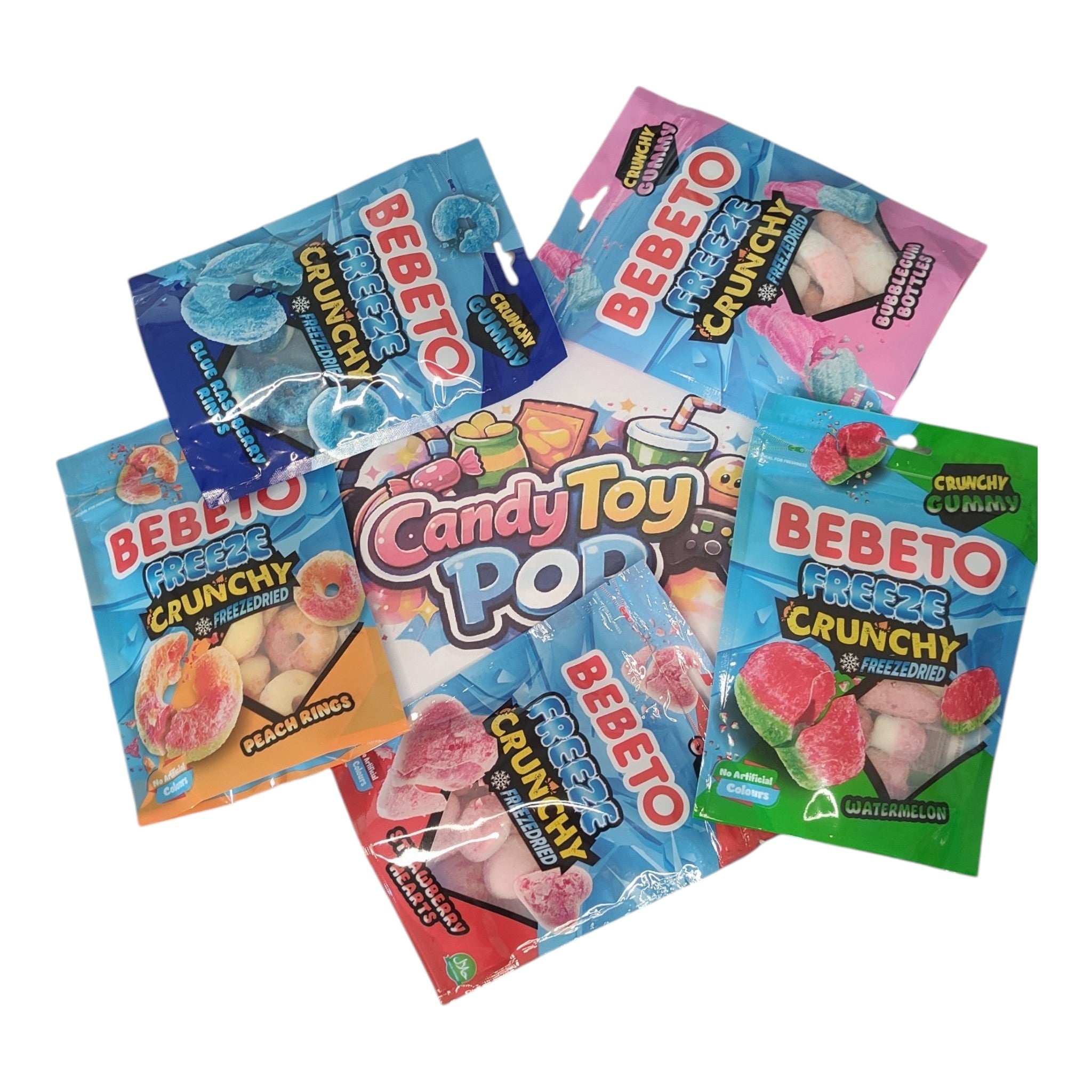 Bebeto Freeze Crunchy Blue Raspberry Rings – Bonbons Lyophilisés Croquants